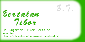 bertalan tibor business card